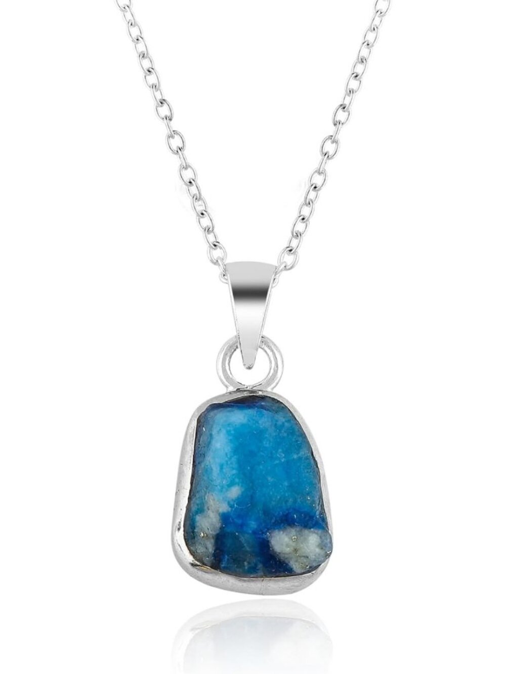 Natural Afghanite Raw Crystal Pendant Necklace, Chakra Healing Jewelry, 18